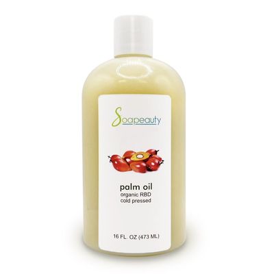 Soapeauty Palm Oil RBD 100% Pure & Natural, Cold-Pressed, Non-Hydrogenated & Sustainable for DIY Soap, Creams & Lotions Rich in Vitamin E 16 fl oz