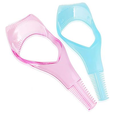 2PCS 3 in 1 Mascara Tool Plastic Makeup Eyelash Shield Applicator Guide with Eyelash Assist Comb Brush Guard Eyelashes Brush for Women Girls