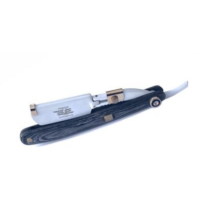 Black and White Special Edition Handle Men's Easy to Use Straight Edge Barber Razor Professional and Personal Use - Folding Knife
