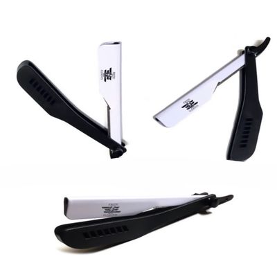 Exclusive Edition White Design Stylish Barber Professional Straight Edge Razor - Double Edge / Single Edge Blade Holder Classic Shaving Tool
