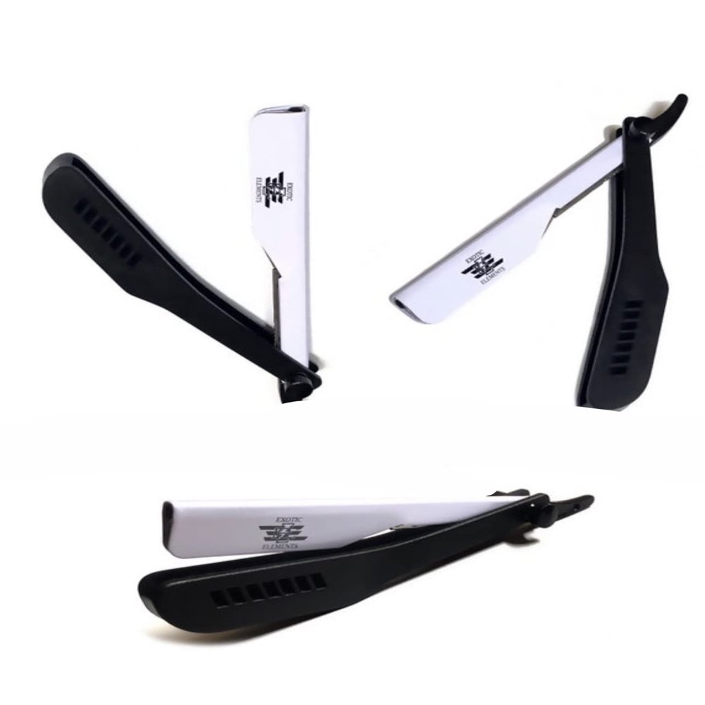 Exclusive Edition White Design Stylish Barber Professional Straight Edge Razor - Double Edge / Single Edge Blade Holder Classic Shaving Tool