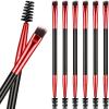 6 Pieces Duo Eyebrow Brush Angled Spoolie Brush Mini Eyelash for Tinting Angled Eyebrow, Fit for Gel and Cream(Rose Red) view 1