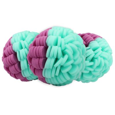 3-Pack Duo Body Buff - Foam Scrubber Loofah for Exfoliation & Cleansing - Removes Oil, Dirt, Impurities & Dead Skin - Sensitive, Dry, Oily or Combination Skin - Gentle to Clinical (Purple/Green)