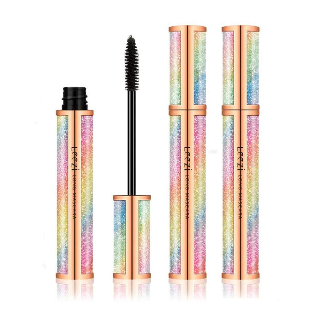 4D Silk Fiber Eyelash Mascara Waterproof - Thick Long Lasting Smudge-Proof Natural 4D Fiber Mascara, Curling Lashes Lengthening, All Day Exquisitely, Extra Long (Pack of 2)