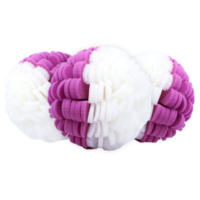 3-Pack Duo Body Buff - Foam Scrubber Loofah for Exfoliation & Cleansing - Removes Oil, Dirt, Impurities & Dead Skin - Sensitive, Dry, Oily or Combination Skin - Gentle to Clinical (Purple/White)