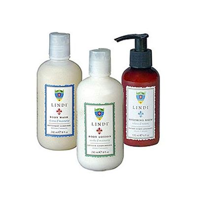 LINDI SKIN Complete Body Regimen Kit That Includes Body Wash, Body Lotion, and Soothing Balm for Dry, Itchy & Sensitive Skin - Relieves Painful Effects of Radiation Burn & Chemo Rash