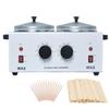 Wax Warmer Double Pot, Professional Electric Heater for Facial, Body, Spa, and Salon, 1.2L Dual Adjustable Temperature with 100 Wooden Craft Sticks, Hair Removal view 1