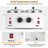 Wax Warmer Double Pot, Professional Electric Heater for Facial, Body, Spa, and Salon, 1.2L Dual Adjustable Temperature with 100 Wooden Craft Sticks, Hair Removal view 4