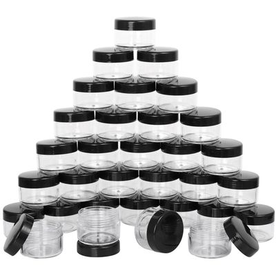 100 Count Small Sample Containers Makeup Jars 15 Gram Cosmetic Containers with Lids Black Traveling Jars Empty Bottles for Toiletries