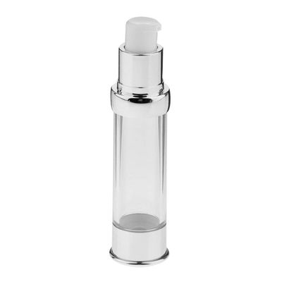 Inzopo 1Pc 10/15/20/30/ML Airless Pump Bottle- Empty Refillable Silver Airless Vacuum Pump Cream Lotion Make Up Bottle Travel Bottles Liquid Container - 15ml