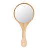 Inzopo Rustic Exquisite Wooden Makeup Mirror Round Handheld Mirror - Wood Wood view 2