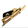 Premium Cut Thorat Shavette Men's Stainless Steel Men's Shaving Folding Barber's Straight Edge Razor Gold and Black - All Purpose Barbershop Professional Double Edge Razor view 1