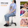 100 Disposable Barber Capes 35 x 51 In Hair Cutting Cape for Kids Adults Clear Waterproof Haircut Scarf Shampoo Salon Scarf for Clients Hair Dye Cape for Men Women view 3