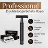 Facn Double Edge Safety Razor for Men & Women - Butterfly Open Stainless Steel Razor w/ 50 Platinum Double Edge Safety Razor Blades, Single Blade Razor for Smooth Close Shave, Reusable & Eco-Friendly view 2