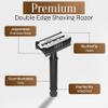 Facn Double Edge Safety Razor for Men & Women - Butterfly Open Stainless Steel Razor w/ 50 Platinum Double Edge Safety Razor Blades, Single Blade Razor for Smooth Close Shave, Reusable & Eco-Friendly view 4