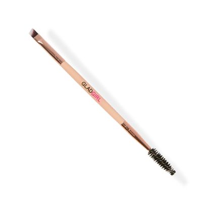 Brow Brush Duo Professional Tool Angled Eye Brow Brush and Spoolie | Gladgirl | Pink