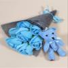 Abbie Home Rose Bouquet 7 Scented Soap Flower Gift Box with Cute Teddy Bear for Her Girlfriend Teen Girls Anniversary, Birthdays, Valentine's Day, (Light Blue) view 2