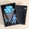 Abbie Home Rose Bouquet 7 Scented Soap Flower Gift Box with Cute Teddy Bear for Her Girlfriend Teen Girls Anniversary, Birthdays, Valentine's Day, (Light Blue) view 3