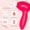 6 in 1 Electric Facial Cleansing Set by Zoe Ayla for Women - 6 Pc Exfoliating Brush Head, Flat Pumice Head, Silicone Heat, Massager Head, Sponge Head, Rounded Pumice Head view 2
