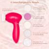 6 in 1 Electric Facial Cleansing Set by Zoe Ayla for Women - 6 Pc Exfoliating Brush Head, Flat Pumice Head, Silicone Heat, Massager Head, Sponge Head, Rounded Pumice Head view 3