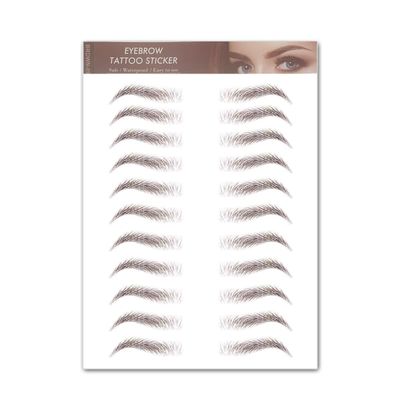 Aaiffey Hair-like Authentic Eyebrows 4D Brown Natural Tattoo Eyebrow Stickers Waterproof Imitation Ecological Lazy for Woman & Man Makeup Tool 9 Pcs