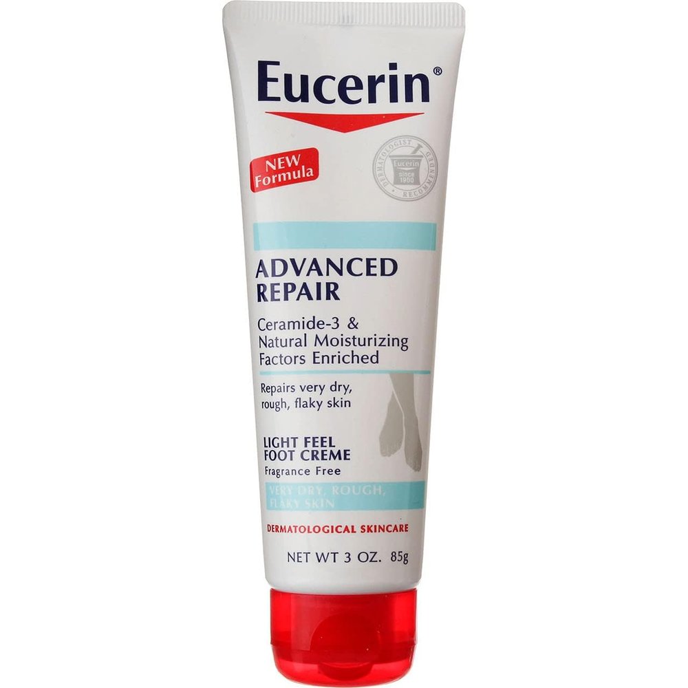 Eucerin Dry Skin Therapy Foot Creme, Plus Intensive Repair, 3-Ounce Tubes (Pack of 3)