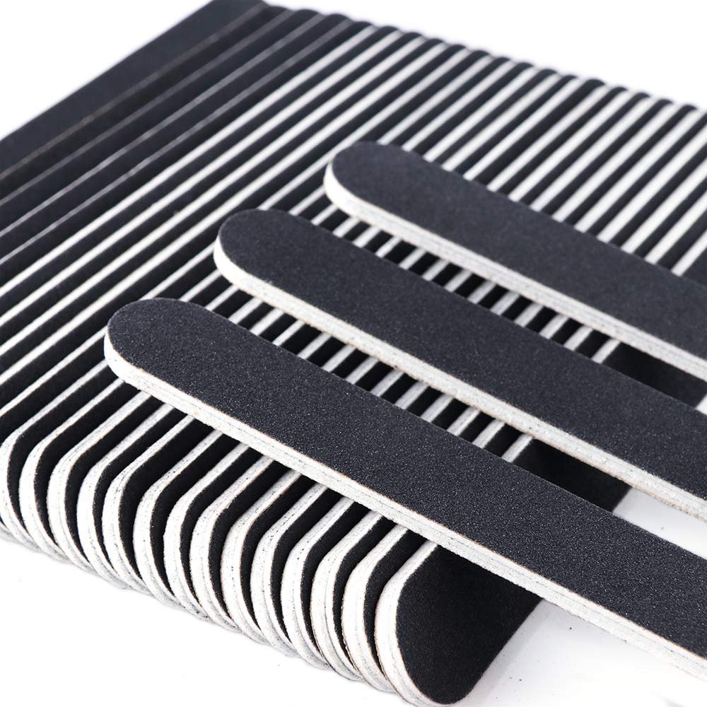 5pcs/Set Strong Thick Nails Polishing Block Buffers Black Straight Nails Dead Skin Remover Nails Art Styling Sanding Tools Emery Board Nail Files, Straight Sandpaper Files for Nail Art DIY Manicure