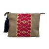 Makeup bag "Cecilia", made by Jhue Artesanal, artisan makeup bag made in Mexico, Brown makeup bag, Hand embroidery, Embroidered makeup bag, Mexican embroidery, Handmade, Bag for cosmetics. view 1