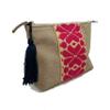 Makeup bag "Cecilia", made by Jhue Artesanal, artisan makeup bag made in Mexico, Brown makeup bag, Hand embroidery, Embroidered makeup bag, Mexican embroidery, Handmade, Bag for cosmetics. view 2