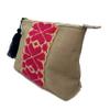 Makeup bag "Cecilia", made by Jhue Artesanal, artisan makeup bag made in Mexico, Brown makeup bag, Hand embroidery, Embroidered makeup bag, Mexican embroidery, Handmade, Bag for cosmetics. view 4