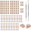 122 Pieces Ingrown Toenail Tool Set, Include Ingrown Toenail File and Lifter, 60 Pieces Elastic Patch Curved Toenails Brace Stickers and 60 Pieces Ingrown Toenail Correction Stickers view 1