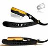 Black and Gold Shaving Razor Men's Straight Edge Razor Hair Cutting, Mustache and Eyebrows Shaving view 1