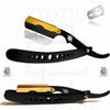 Black and Gold Shaving Razor Men's Straight Edge Razor Hair Cutting, Mustache and Eyebrows Shaving view 3