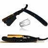 Black and Gold Shaving Razor Men's Straight Edge Razor Hair Cutting, Mustache and Eyebrows Shaving view 4