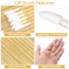 100PCS Glitter Crystal Lip Brush, Disposable Lip Brushes Lip Gloss Applicators Lipstick Gloss Wands Applicator Perfect Makeup Tool Kits (Gold) view 3