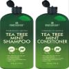 First Botany Tea Tree Mint Shampoo & Conditioner for Men & Women - Pure Tea Tree & Peppermint Oil - Fights Hair Loss, Dandruff, Lice & Itchy Scalp, Promotes Hair Growth - Sulfate Free - 16 Fl Oz x 2 view 1