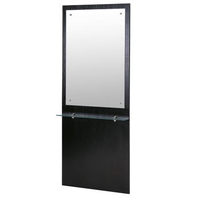 BarberPub Wall Mount Barber Station Makeup Mirrors Hair Styling Station Beauty Salon Spa Equipment 3016 (Black)