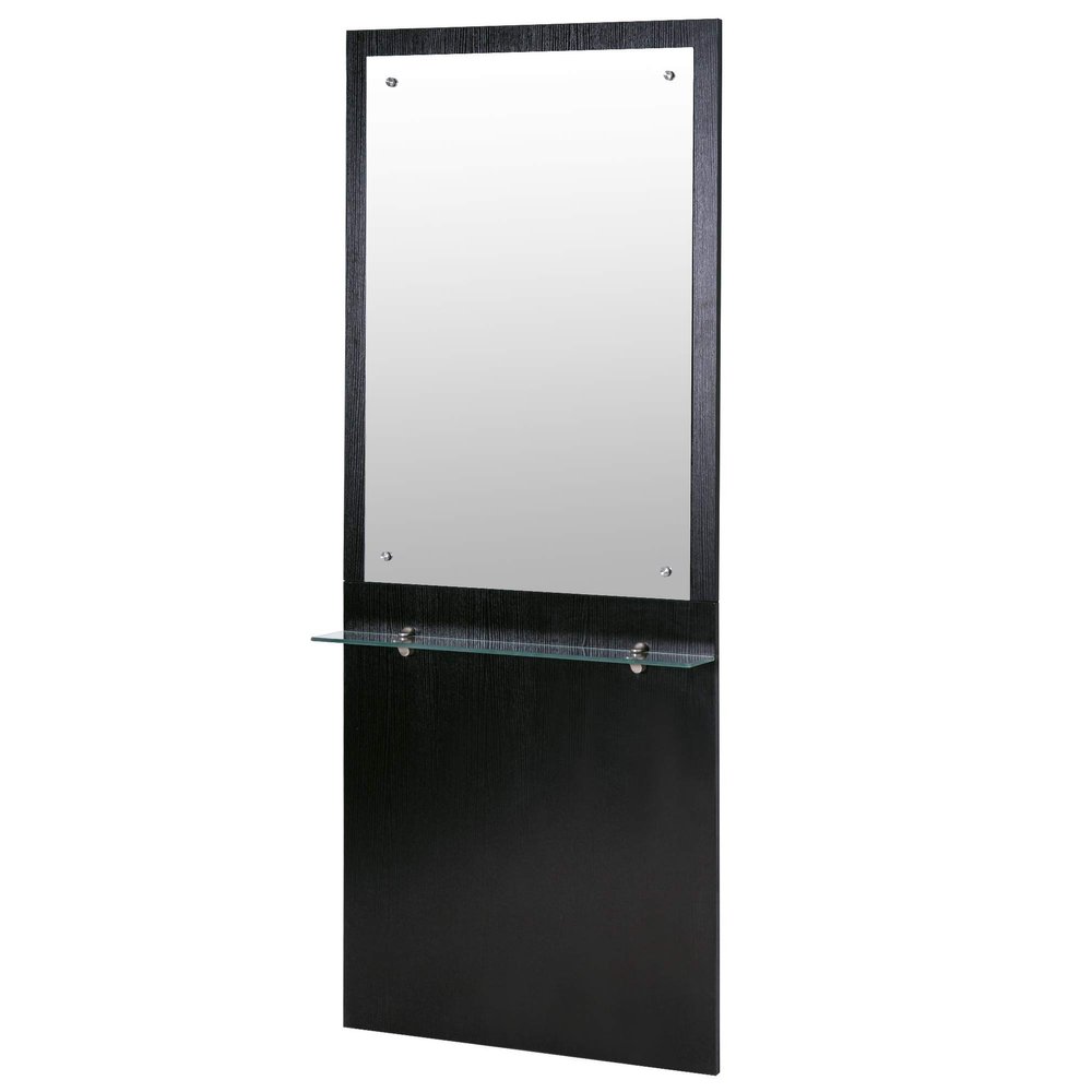 BarberPub Wall Mount Barber Station Makeup Mirrors Hair Styling Station Beauty Salon Spa Equipment 3016 (Black)
