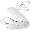 AhfuLife Stainless Steel Metal Hair & Beard Comb, Multifunctional Folding EDC Pocket Comb With Bottle Opener Fits In Keychain - Anti-Static Hair & Beard Care Comb Mustache Comb - Presented in Gift Box view 1