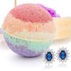 Bath Bomb Deluxe 8oz. And Surprise Jewelry Made in USA, Perfect for Bubble Spa Bath. Handmade Birthday Mothers Day Gifts For Women & Kids (Rainbow Sherbert) view 1