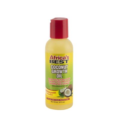 Africa's Best - Coconut Growth Oil, Enriched With Natural Vitamins & Essential Fatty Acids, Daily moisturizer or Hot Oil Treatment, Nourishes Your Scalp and Hair, 4oz Bottle, Brown (1-160-04-1243)