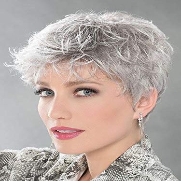 Dot Wig Petite Avg Cap Color Silver Grey Mix - Ellen Wille Wigs 2.5" Short Soft Layers Timeless Synthetic Monofilament Crowne Tapered Neckline Wefted Cap Elements Bundle MaxWigs Hairloss Booklet