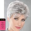Dot Wig Petite Avg Cap Color Silver Grey Mix - Ellen Wille Wigs 2.5" Short Soft Layers Timeless Synthetic Monofilament Crowne Tapered Neckline Wefted Cap Elements Bundle MaxWigs Hairloss Booklet view 3