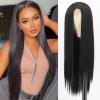 Xinran Long Straight Black Wigs for Women, Synthetic Black Straight Wig, Looking Natural Black Long Hair Wigs 30 inch(Black) view 1