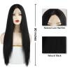Xinran Long Straight Black Wigs for Women, Synthetic Black Straight Wig, Looking Natural Black Long Hair Wigs 30 inch(Black) view 2