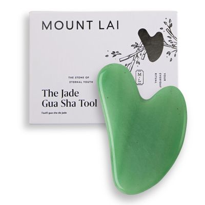Mount Lai Jade Gua Sha Facial Tool The Stone of Eternal Youth 100% Genuine Jade Stone Face Sculpting Tool for Lymphatic Drainage, Puffiness Reduction & Timeless Radiance