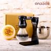 Anbbas Faux Badger Shaving Brush with 3.5 oz Goat Milk Shaving Soap and Bowl Stainless Steel,Black Acrylic Shaving Stand Holer for DE Razor Men Shave Kit view 2