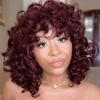 Divine Hair Short Afro Curly Wigs for Black Women Full Synthetic Natural Curly Wavy Afro Curly Wig With Bangs Heat Resistant Wigs for Daily Use view 1