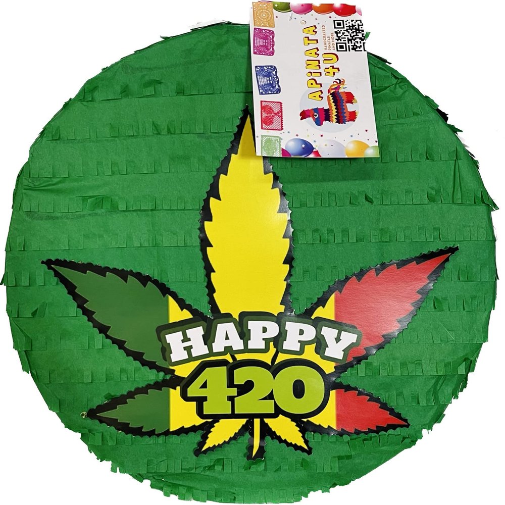 APINATA4U 16-Inch Festive Leaf Pinata - Vibrant Green Party Decor for Celebrations and Birthdays - Expert Craftsmanship for Joyful Festivities