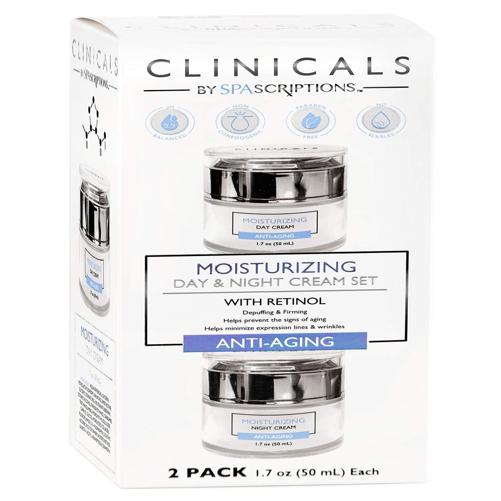 Clinicals- Moisturizing Day & Night Cream Set with Retinol - 2 Pack (1.7oz)